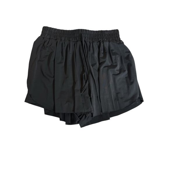 Exarus Pack of 2 Girls Kids High Waisted Running Short Tennis Size 14 Black Pink - Picture 7 of 12